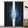 Starry Sky Forest Lake Moonlight Curtain, a Set of Two, Home Bedroom Living Room Curtain