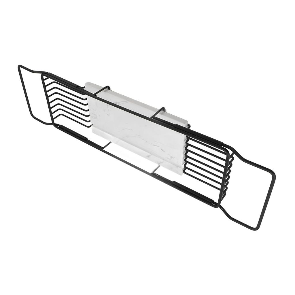 Metal Marble Bathtub Rack Anti Slip Space Saving Multi Functional Expandable Bathtub Tray House