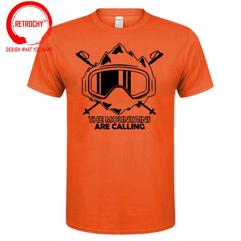 The Mountains Are Calling T Shirt Unisexs Unisexs Ski Snowboard Tshirt Skiing TShirt Cool Enthusiastic Skier Mask Design Tee Shirt