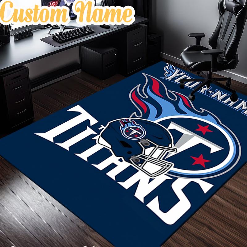 Custom Name Tennessee Logo Art Rug, Office Rug, Chair Rug, Carpet for Living Rooms, Doormat Game Rug Home Decor Christmas Gifts