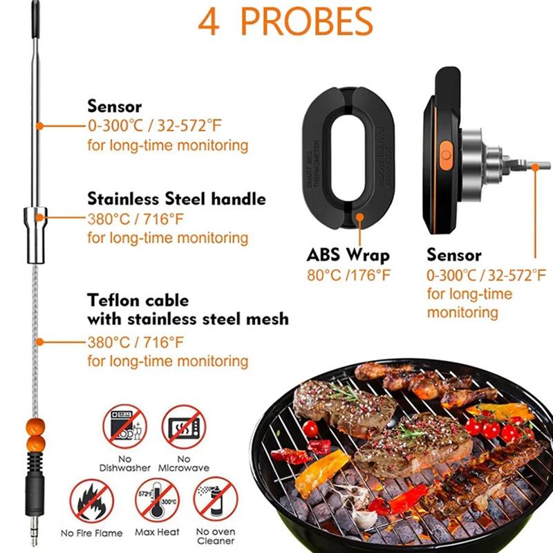 Bluetooth Thermometer Digital Sensor For High 500 Degrees Oven Grill Barbecue Meat Meat BBQ Cooking Kitchen Accessories Tools
