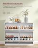 VASAGLE LBC035W01 Shoe Cabinet 4 Flaps Shoe Rack Shoe Storage Divider Adjustable for 16-28 Pairs of Shoes Hallway 24 x 105.5 x 82.7 cm Snow White