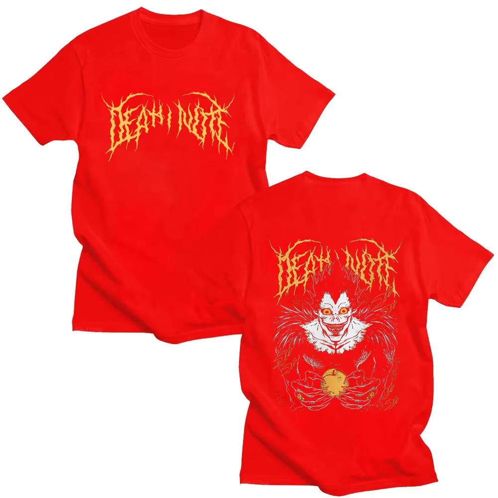 Hot Sale Japanese Anime Death Note Ryuk Yagami Light Llawliet T Shirt Unisex Fashion Clothing Breathable Streetwear Casual Tees