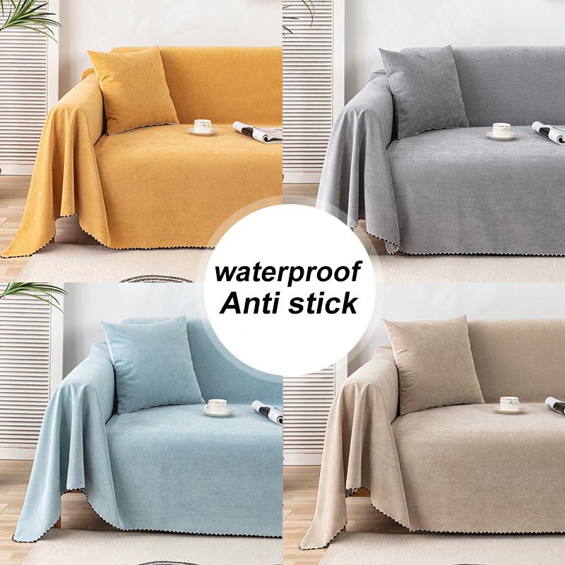 Waterproof Sofa Towels In The Four Seasons Solid Color Slipcover Multipurpose Blanket Modern Anti Slip Home Living Room Decor