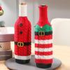 New Wine Bottle Cover Christmas Festival Creative Decoration Products Striped Knitted Kitchen Wine Bottle Decoration