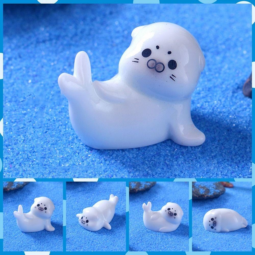 Mini Sea Lion Figurine Ocean Series Marine Animal Ornaments Sea Lion Micro Landscape  Landscaping