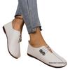 2024 Summer Women's Soft Leather Slip-On Flat Shoes, Round Toe, Plus Sizes Available
