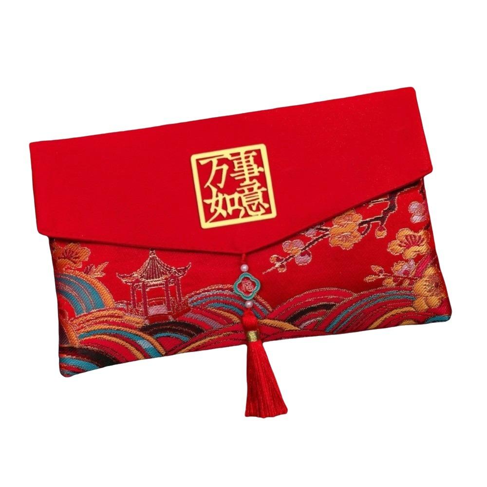 Слова благословения Счастливые красные конверты Вышивка Хунбао Парча Красные конверты Выпускной ужин