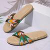 Модные летние льняные тапочки для женщин, домашние тапочки для пар, противоскользящая толстая подошва, для деревянного пола, оптовая продажа, домашние прохладные тапочки