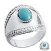 Silver Ring 'Cléopatra' Silvery Turquoise (rhodium) - 22 Mm