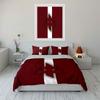 Maroon background, white stripe. Bedding sets Duvet cover sets Duvet covers Pillowcases(1*Duvet Cover 2*Pillowcases without duvet insert)