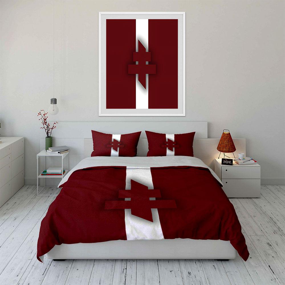 Maroon background, white stripe. Bedding sets Duvet cover sets Duvet covers Pillowcases(1*Duvet Cover 2*Pillowcases without duvet insert)