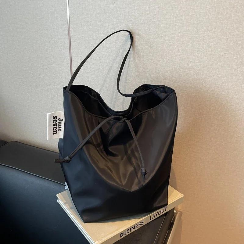 Большая вместительная универсальная сумка через плечо из нейлона, однотонная дизайнерская сумка, простая мягкая дорожная сумка, новая мода