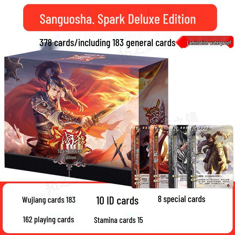 Sanguosha Spark Deluxe: Includes Standard, Sparking Prairie Fire, Myth Reborn, Heroes, and 10th Anniversary General Cards.