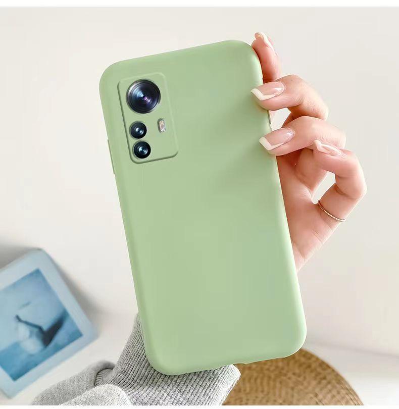 Тонкий чехол из жидкого силикона для Xiaomi Redmi Note 12s с защитой камеры и ударопрочным дизайном
