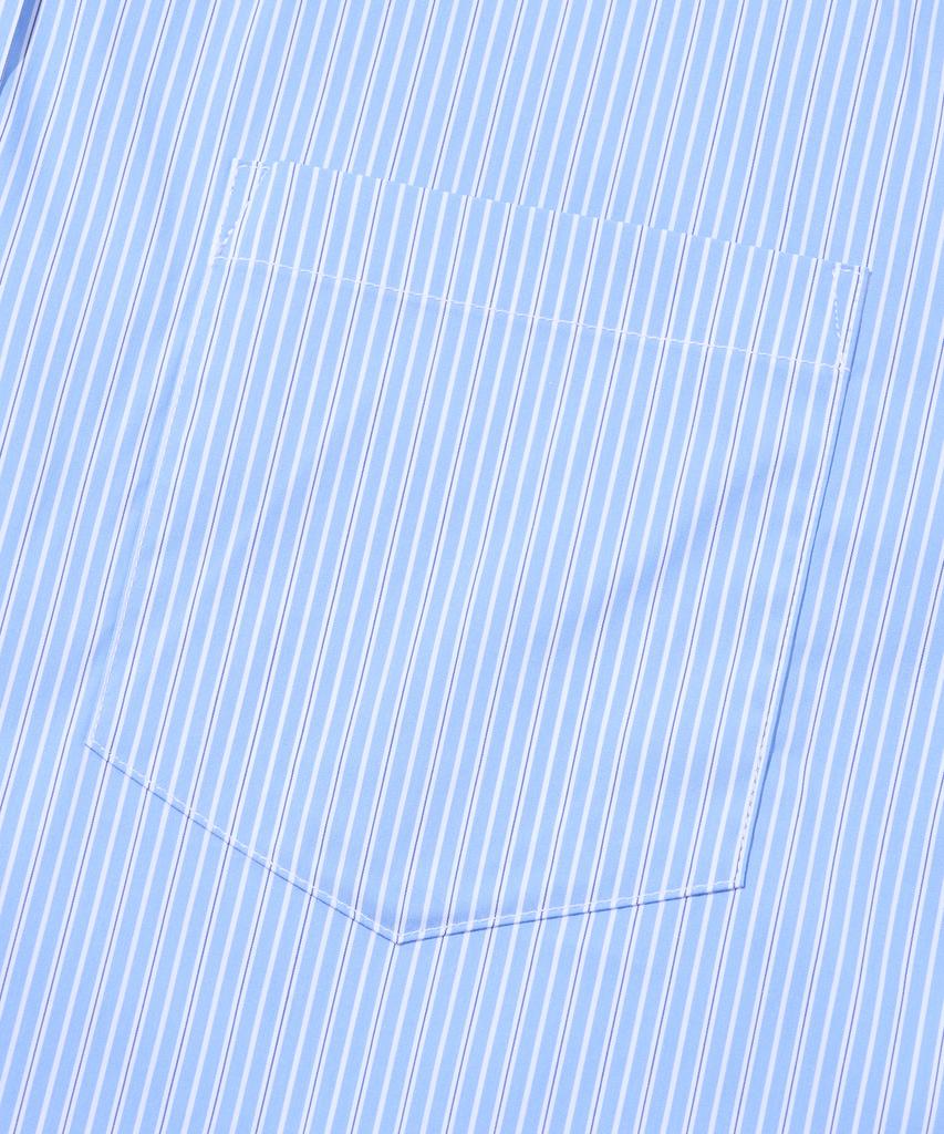 OTHERFITS Striped Marine Crop Shirt (Sky Blue)