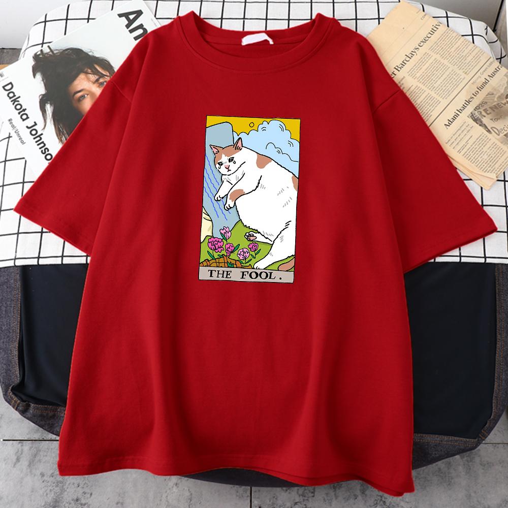 Футболка с принтом «Грустный кот» от The Fool Sad Cat Meme, мужская одежда, винтажная, персонализированная, уличное, топы, все математические, большие, с коротким рукавом, мужские хлопковые футболки