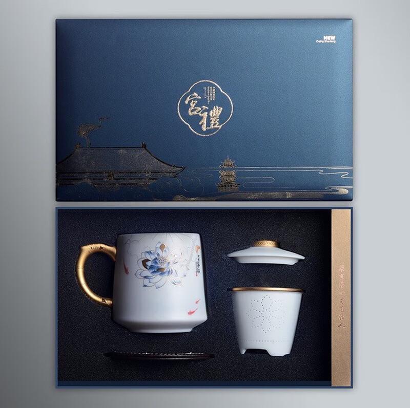 Dehua Hand-Painted Ceramic Tea Infuser Cup