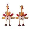 Thanksgiving Turkey Decoration Plush Stuffed Turkey Doll with Retractable Neck Stretchable Sitting Turkey for Fall Autumn Harvest Home Table Decor