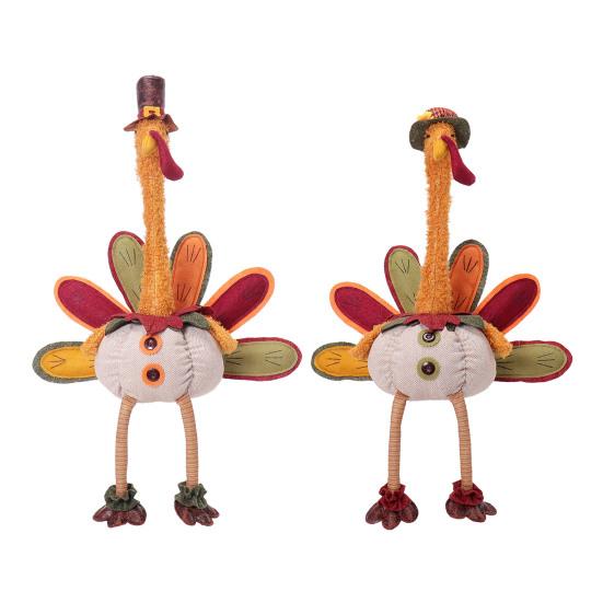 Turkey Decoration Plush Stuffed Turkey Doll with Retractable Neck Stretchable