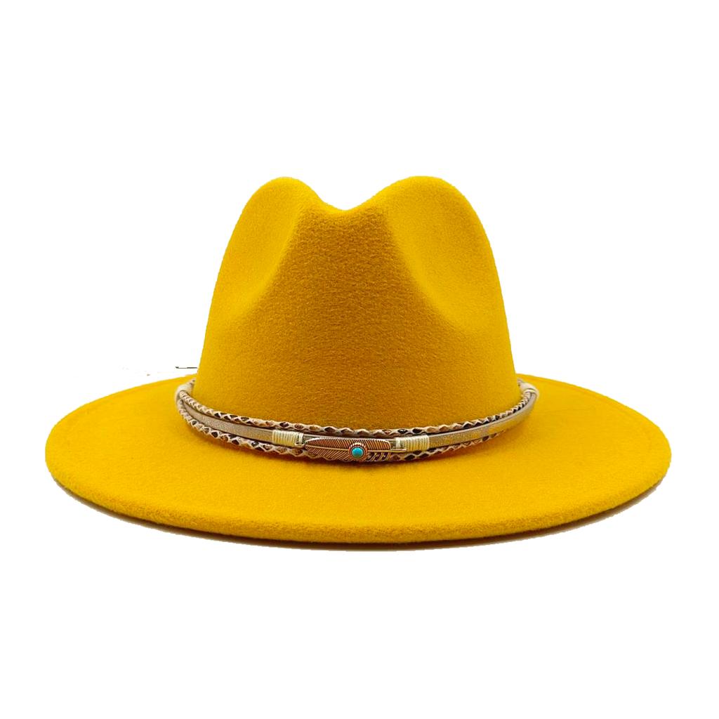 Fedora Autumn and Winter New Leaf Accessories Men's Gentlemen Women's Church Hat Wide Brimmed Jazz Hat Sombrero Hombre