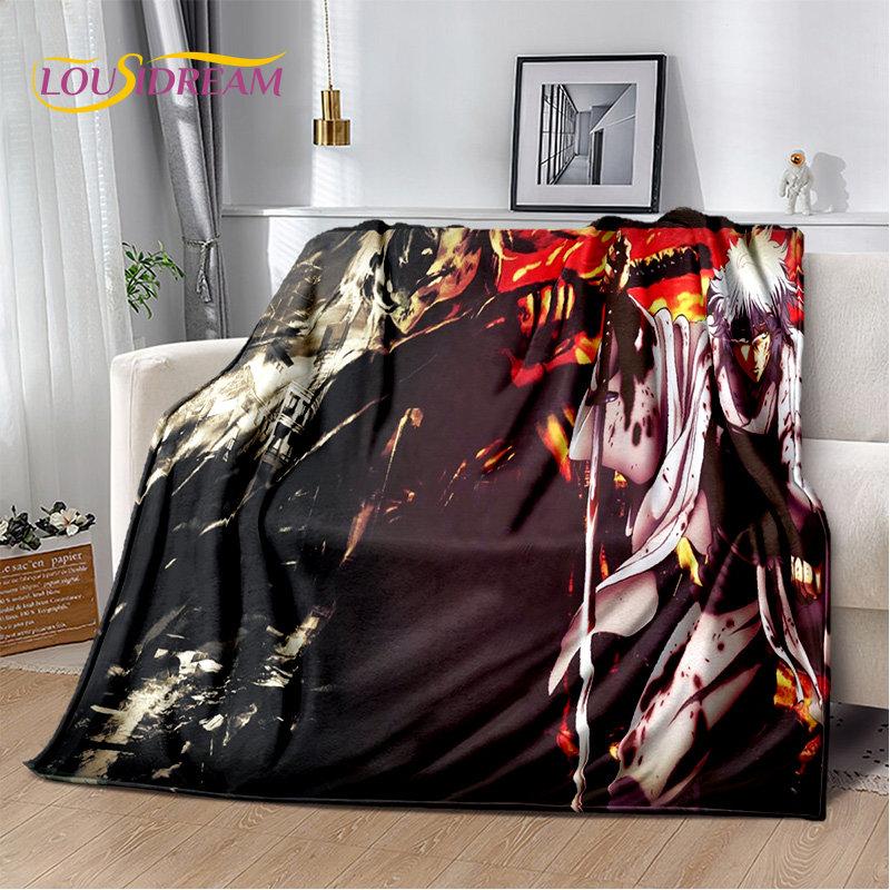 Anime Gintoki Kagura Gintama Soft Plush Blanket,Flannel Blanket Throw Blanket for Living Room Bedroom Bed Sofa Picnic Cover Kids