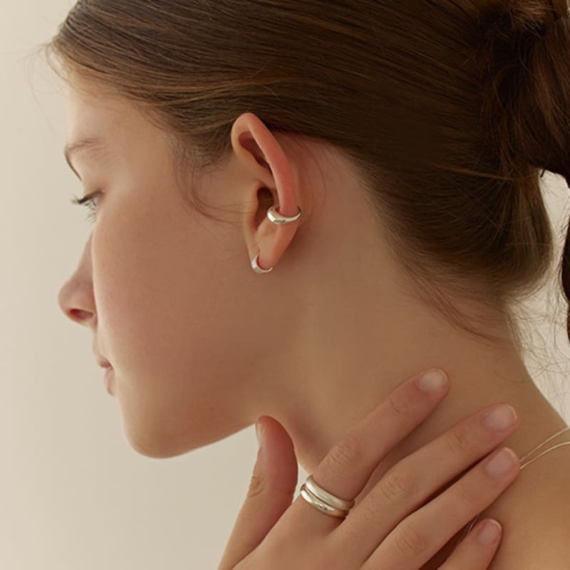 Lewe [925 silver] Volume wave earcuff