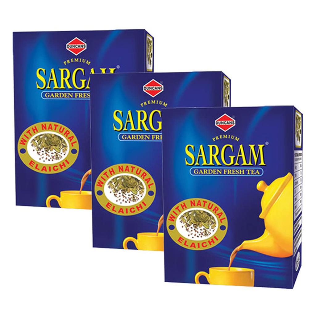 DUNCANS FINEST HAND - PICKED LEAF TEA Чай Duncans Sargam Elaichi со 100% натуральным кардамоном (250 г x 3 упаковки), Черный чай, гранулированный, 750 грамм