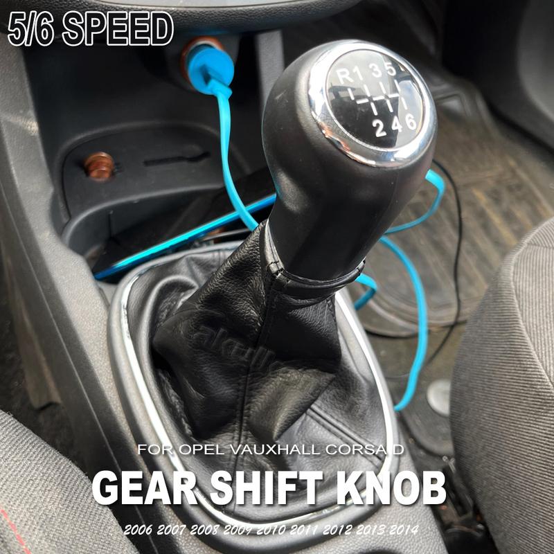 5/6 Speed Gear Shift Knob Handle with Gaitor Boot Cover Manual Fit For Opel Vauxhall Corsa D 2006 2007 2008 2009 2010 2011-2014