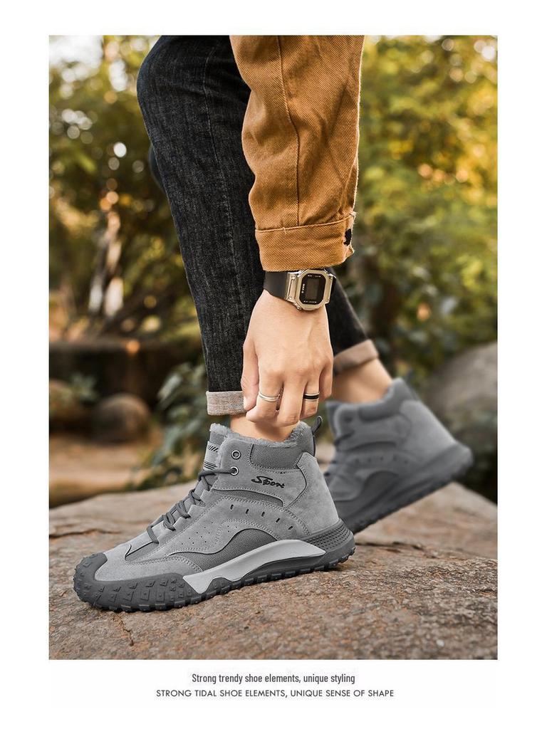 Winter High-Top Plush Work Shoes: Durable, Anti-Smash, Fashionable Outdoor Footwear