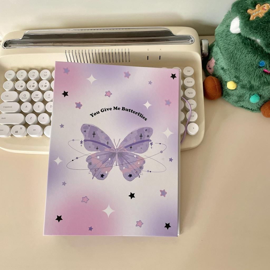 Ins Butterfly A5 Kpop переплет для фотокарточек, фотокарточки, альбом для хранения книг, блокнот «сделай сам», в твердом переплете, повестка дня, корейские канцелярские принадлежности