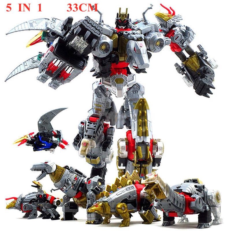 BPF 5 in 1 New Transformation Robot Dinosaur Toys Anime Cool Devastator Movie Action Figure Series Children Birthday Gift
