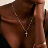 Simple Alloy Cross Pendant Necklace Female Niche Design Sense Cold Wind Halloween Collarbone Chain