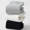 5 Pairs Cotton Crew Socks Stretchy Casual Calf Socks Ribbed