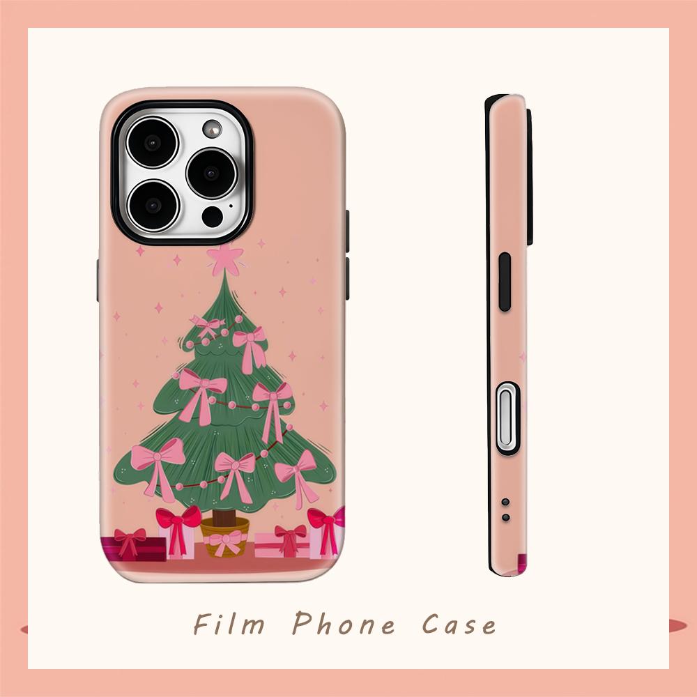 Blush Bow Christmas TreeFor Magnetic Phone Case for IPhone 17 16 15 14 13 Pro Max Plus Single Double-layer Tough Case