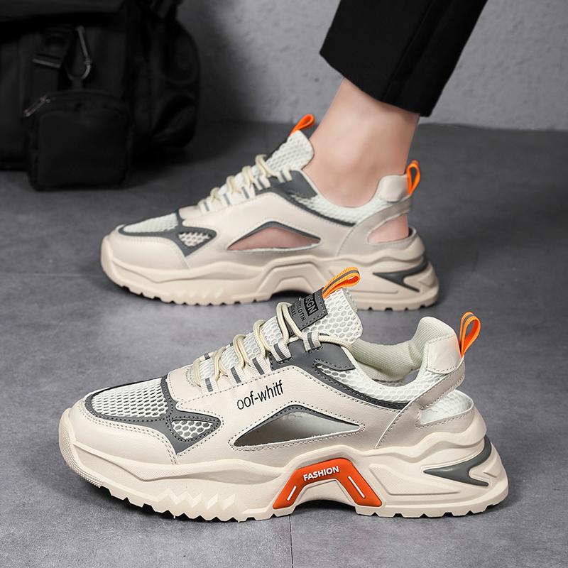 Новые мужские повседневные спортивные туфли больших размеров Кроссовки на толстой подошве дышащие мужские кроссовки для бега на открытом воздухе Мокасины в стиле панк для походов