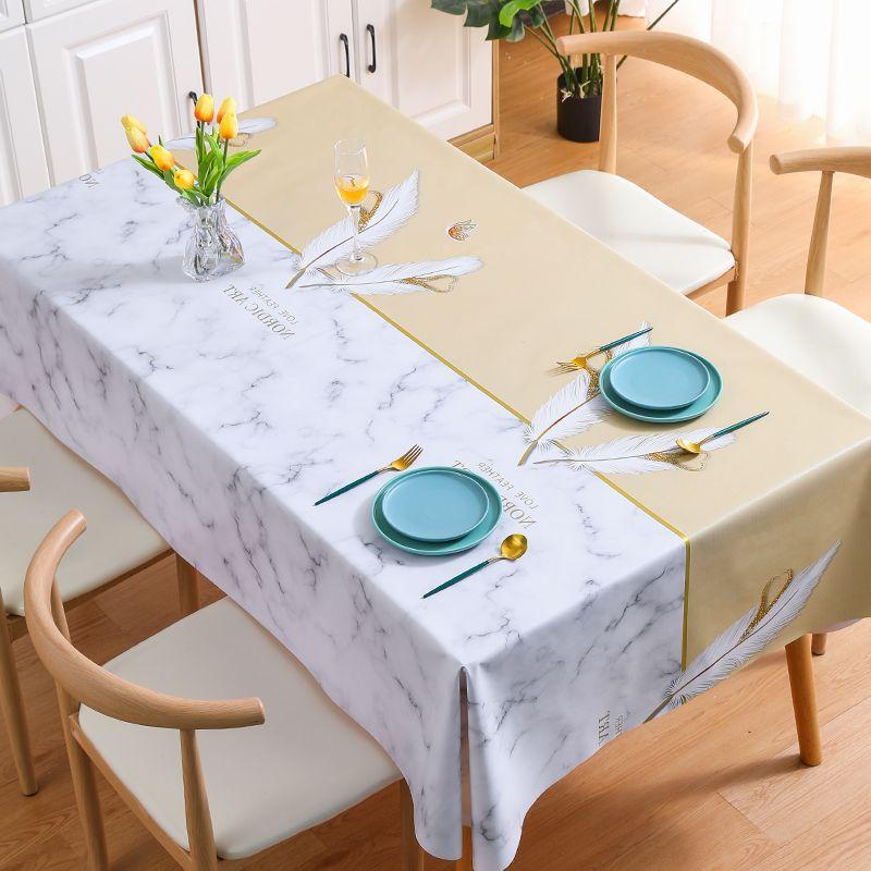 Высококачественная скатерть в скандинавском стиле, водонепроницаемая и маслостойкая скатерть из ПВХ, чайная ткань, прямоугольный простой узор, цветочная уличная походная ткань