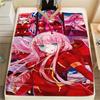 1 шт. Пледа из фланели с принтом Зеро Ту из DARLING in the FRANXX, Высокое качество, Для всех сезонов, Декор для дома, Тепло и уют, Идеально для рождественских подарков