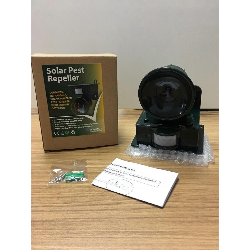 Solar Ultrasonic Bird Repeller PIR Motion Garden Deterrent Scarer Pest Fox Dog