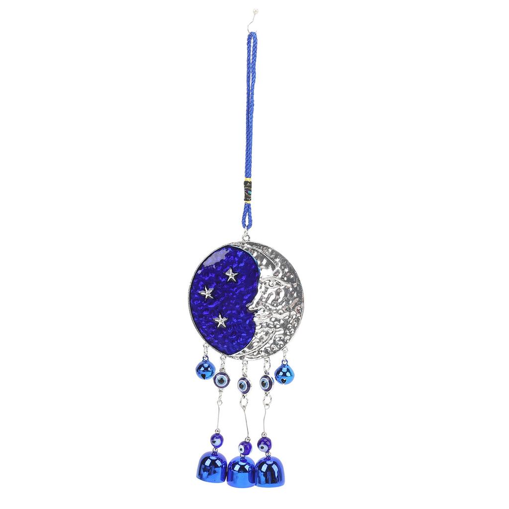 Evil Eye Moon Star Decor Zinc Alloy Evil Eye Wind Bell Hanging Ornament for Home Car