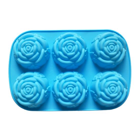 Форма для торта гибкая антипригарная в форме цветка розы силиконовая форма 6 сеток шоколад