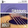 D'Addario Daddario Струны для акустической гитары Фосфорная бронза Custom Light .011-.052 EJ26-3D 3 комплекта P...