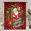 2 Pcs - Winter Christmas Decoration Printed Curtains - Polyester Material - Suitable for Bedroom, Living Room, Study