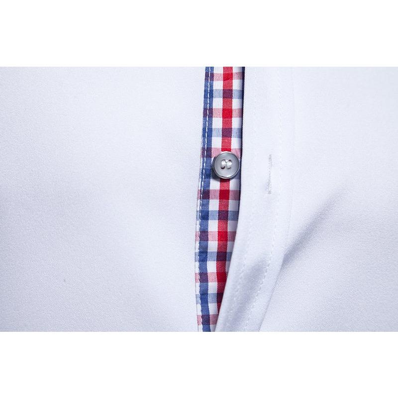 Men S Casual Loose Fit Long Sleeve Color Block Shirt