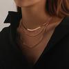 3 Layer Women Necklace Punk Cool Golden Silver Color Adjustable Snake Bone Chain Layered Necklace Fashion Accessories Gift