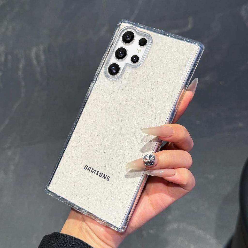 Прозрачный чехол с блестками для Samsung Galaxy S26 Ultra S25 Fe S24 Plus S23 S22 S21 S20 A07 A17 A37 A57 A16 A15 A14 A26 A06 A56 A34 A25 A35 A55 A54 5G Чехол