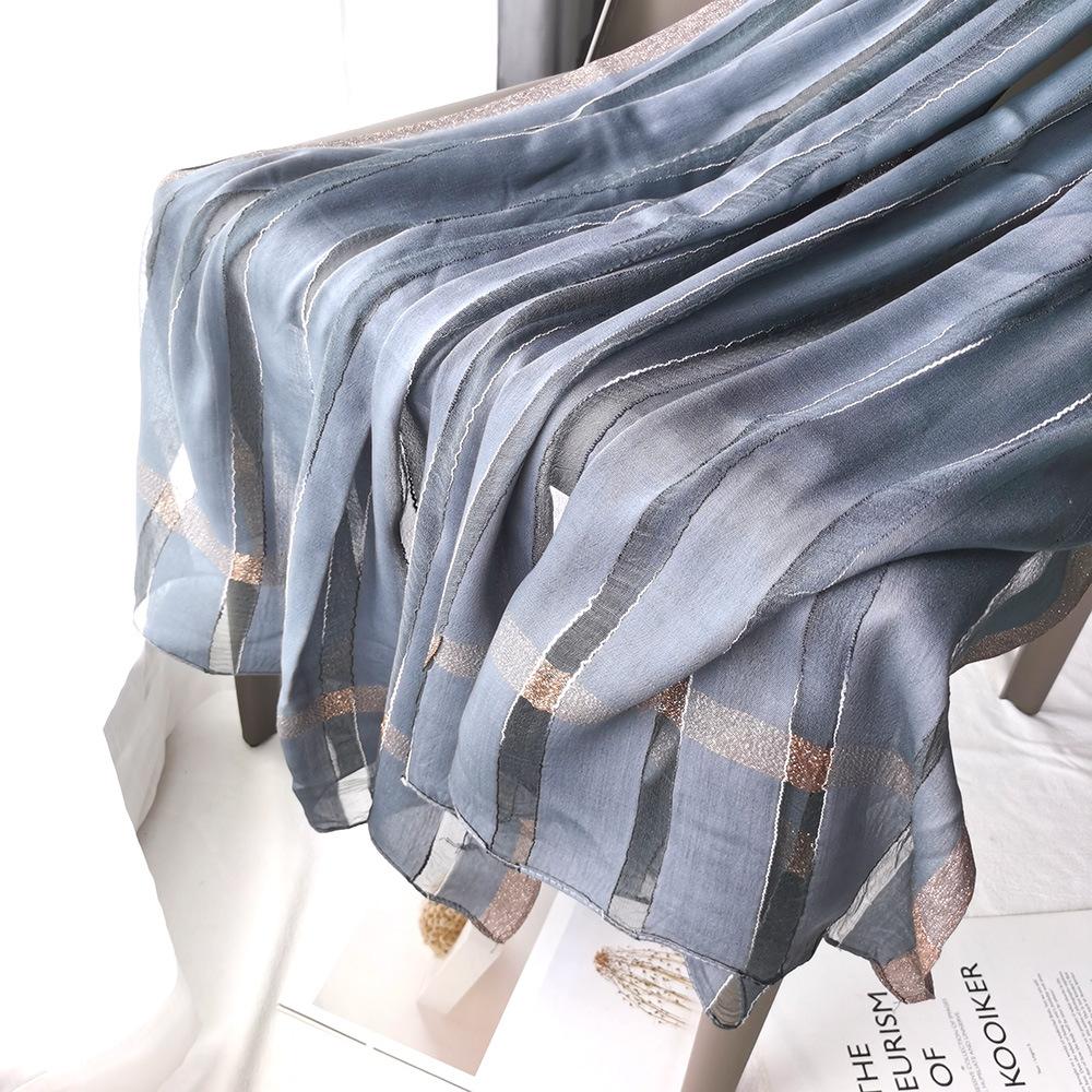 Шелковый шарф для женщин, новый весенне-осенний шарф с золотой нитью для женщин, шарф, шаль-ципао для головы