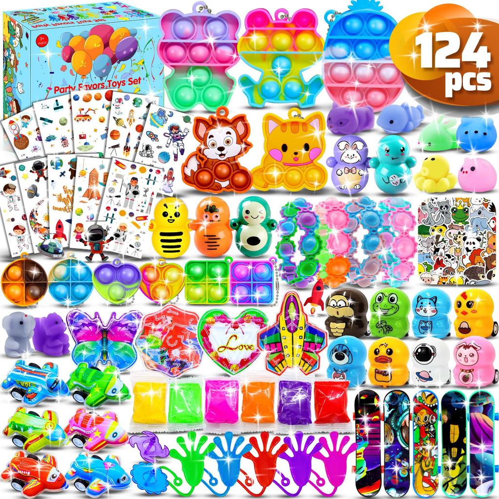 120/206 шт. Игрушки для детского дня рождения Пиньята Браслеты-щелчки Пузырчатые игрушки-антистресс Приз на карнавал Наполнитель для пиньяты Оптовые игрушки Подарки для детей