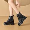Spring Leather Heightening Mesh Martin Boots Women's Retro Hollow High Heel Lightweight Cool Boots Women