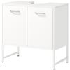 Bathroom Vanity Unit, Under Sink Storage Cabinet with Soft-Close Doors for Basin without or with Pedestal, White